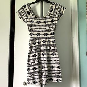 Aztec Skater Dress with Criss Cross back
